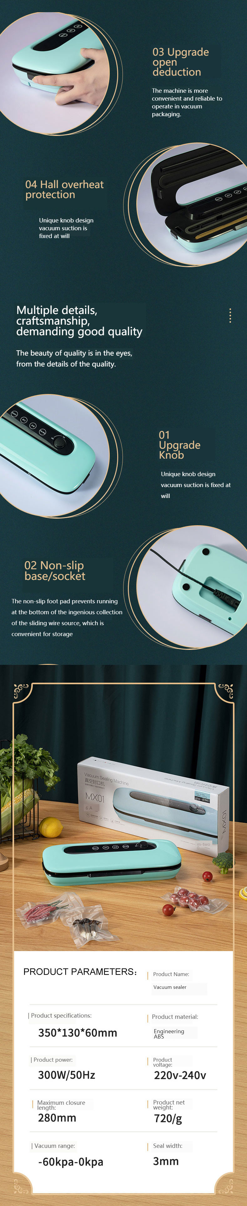 Private Label Best Cheap Commercial Automatic Home Machine Wet Package Seal Bags Vacuum Sealing Sealer For Food