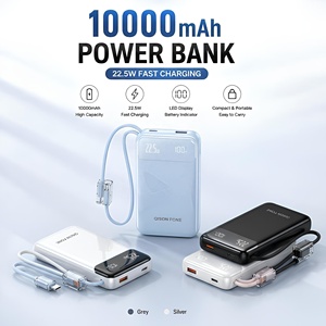 พาวเวอร์แบงค์พร้อมสาย USB-C ในตัว ความจุ 10000mAh/20000mAh <span class=keywords><strong>หน้า</strong></span><span class=keywords><strong>จอ</strong></span> LED ชาร์จเร็ว 22.5W แบตเตอรี่พกพาบางเฉียบ เหมาะสำหรับการเดินทางโดยเครื่องบิน - Product Image 1