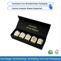 Emballage OEM Premium en mousse imperméable pour tiroir, insert en mousse à finition mate avec impression personnalisée en feuille d'or pour coffret de bougies