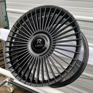 Rines Estilo Turbina Negros Brillantes de 18-22 Pulgadas Forjados a Medida para <span class=keywords><strong>BMW</strong></span> M5 <span class=keywords><strong>M8</strong></span> <span class=keywords><strong>AMG</strong></span> S63 Porsche Panamera Lexus LS Audi A8 OEM - Product Image 5