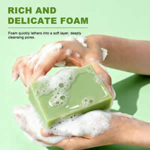 Jabón de Aloe <span class=keywords><strong>Vera</strong></span> al por Mayor con Manteca de Karité, Aceite de Oliva y Aceite de Coco para una Limpieza Suave e Hidratación para Todo Tipo de Piel, Natural - Product Image 3