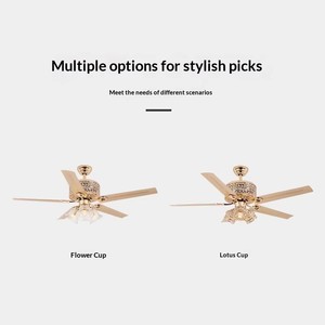 European Crystal Ceiling Fan <b>Light</b> Fixture Fandelier LED Remote 6-Speed Reversible DC Motor 52inch Blade 30-34dB Quiet High CRI - Product Image 3