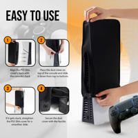 Housse de protection anti-poussière en tissu de plongée noir Bangcheer découpée avec précision pour PS5-Slim, anti-rayures, lavable, facile pour PSP/PSPGo