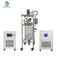 Reactor de Vidrio de Doble Capa de 50L con Circulador de Calentamiento y Enfriamiento, Sistema de Agitación de Velocidad Variable
