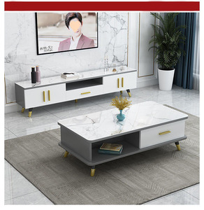 AILICHEN Combination of <strong>Coffee</strong> <strong>Table</strong> and TV Cabinet, Modern and Minimalist Small Family Living Room, <strong>Expandable</strong> Small <strong>Table</strong> - Product Image 2