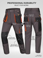 Pantalon de travail multifonctionnel pour homme avec poches, taille élastique, résistant à l'usure, pantalon cargo pour chantier, atelier, uniforme