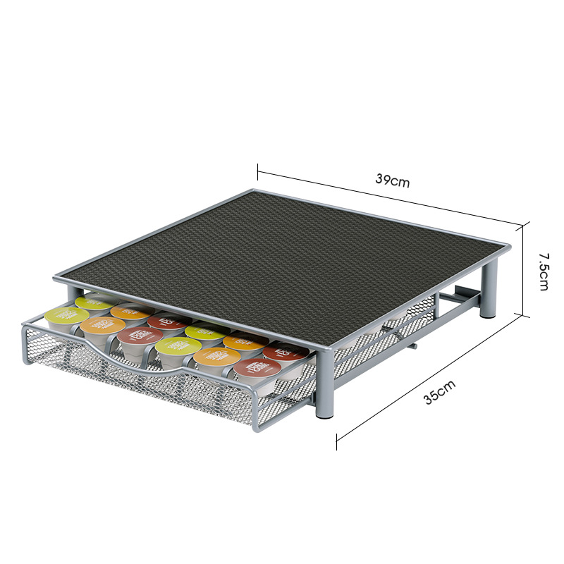 Caja de cápsulas de café de una sola capa gris plateado