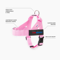 Harnais pour chien rose sans traction avec poignée facile à enfiler Sangles réglables rembourrées réfléchissantes Harnais pour animaux de compagnie pour grands chiens