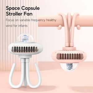 CYKE bébé poussette <span class=keywords><strong>dessin</strong></span> <span class=keywords><strong>animé</strong></span> poulpe ventilateur silencieux sans lame avec ventilateur USB portable à 4 vitesses, variable et rechargeable 2000mAh DQ217 - Product Image 1