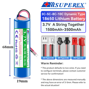 แบตเตอรี่ 18650 กำลังสูง 3C/5C พลังงานใหม่ ความจุหลากหลาย 3.7V สำหรับเครื่องมือ มีจำหน่ายขายส่ง - Product Image 2