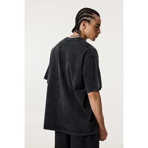 T-shirt Homme Oversize Délavé à l'Acide KEEPSHOWIN – Coton Lourd Coupe Ample Basique Unisexe Style Streetwear - Product Image 2