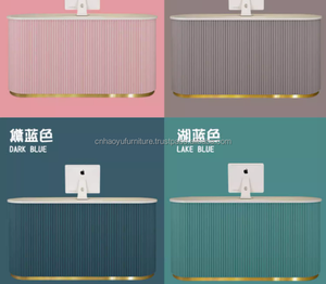 HAOYU Bureau de réception de luxe au design moderne rose avec lampe Comptoir en MDF pour centre sportif ou salon de beauté pour hôtels - Product Image 5