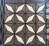 Panneaux acoustiques décoratifs modernes en bois 3D à motif étoilé géométrique, insonorisants en fibre de polyester, pour salon et hôtel (NRC)
