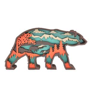 Décoration d'intérieur à succès, œuvre d'art lumineuse LED 3D, ornements de poisson de la famille <span class=keywords><strong>des</strong></span> animaux, formes en <span class=keywords><strong>bois</strong></span>, artisanat - Product Image 5