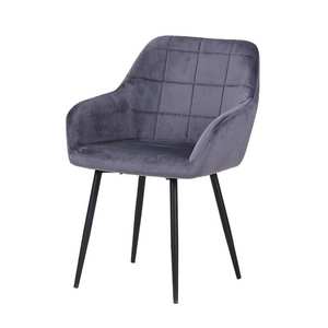 Wholesale Upholstered Kitchen Cafe Restaurant <b>Dinning</b> Room Arm Rest <b>Chair</b> Fabric Velvet Dining <b>Chairs</b> With Metal Legs - Product Image 3