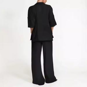 Novedades en Oferta, Ropa de Lino Otoñal, Camisa Informal con Cuello Camisero, Pantalones de Cintura Alta, Traje de Dos Piezas para Mujer - Product Image 4