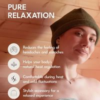 Chapeau de sauna en laine mérinos 100% écologique de luxe haut de gamme avec logo personnalisé