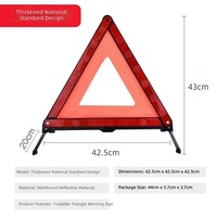 Triangle de signalisation d'urgence portable pliable réfléchissant pour panne de voiture avec étui de rangement rouge – Haute visibilité pour la sécurité routière