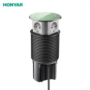 Honyar fabrika OEM tezgah soketi avrupa için otomatik motorlu gömme Pop Up Outlet