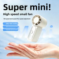 Ventilateur portable mini 2026 X688 à 5 pales, moteur sans balais haute vitesse, faible bruit, commande par bouton, recharge USB, 400 mAh, pour voiture et extérieur