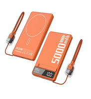 Banco de Energía Recargable Tipo-C Súper Rápido con Cable, Carga Inalámbrica, Multifuncional, con Indicador LED