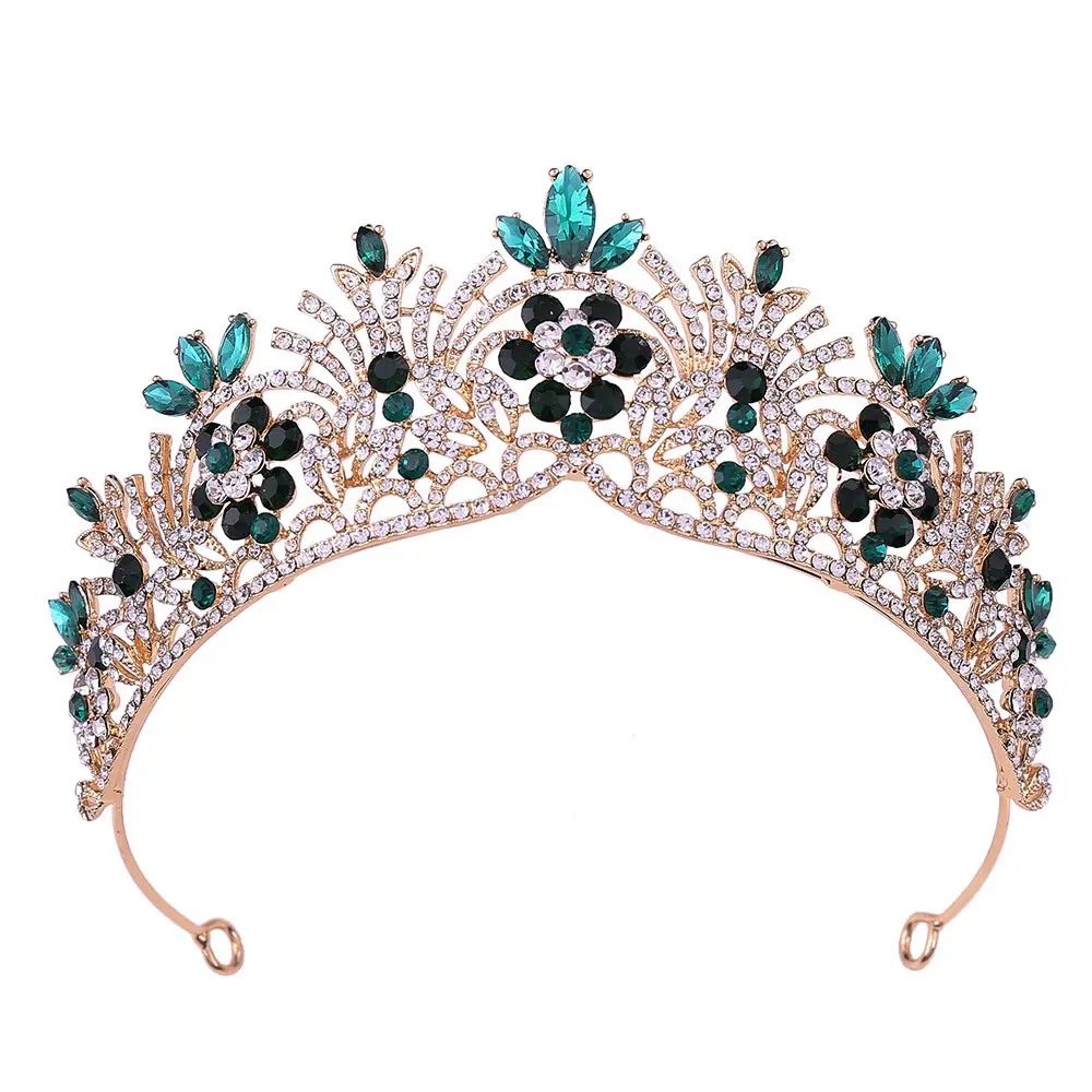 Großhandel Amerika beliebte Brautkrone 6 Farben auf Lager Kristall Strass Hochzeit Tiara für Braut