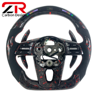 Volant de voiture personnalisé pour Kia Forte Stinger GT, volant intelligent à LED noir en daim rouge, fibre de carbone forgée, style sport