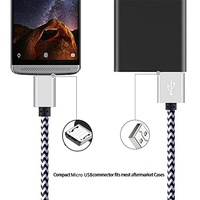 Câble de charge rapide Micro USB tressé à motif serpent 1/2/3m pour téléphones mobiles Android