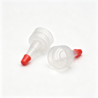 Tapa de rosca de plástico con boquilla larga de fábrica 24/410, 20mm 24mm 28mm, con tapa superior roja, para botella con boquilla para dispensar salsa de tomate, pegamento, tinta, pasta