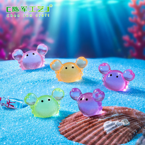 Micro-paysage lumineux Weij, <span class=keywords><strong>petit</strong></span> crabe <span class=keywords><strong>rond</strong></span> mignon, granulés, bricolage, décoration de paysage de réservoir de poissons marins, accessoires de bureau - Product Image 3