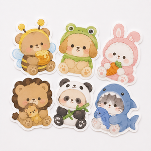 Set di Adesivi Personalizzati per Amanti degli Animali, Impermeabili, in Vinile con Cartoni Animati, per Laptop, Custodie per Telefoni, Decorazione Bagagli - Product Image 2