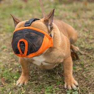 USMILEPET Bulldog bozal tela de malla de tela Oxford perro braquicefálico anti-mordedura y anti-ladrido bozal para paseos al aire libre - Product Image 2