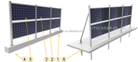 Structure de montage au sol pour ferme solaire verticale en promotion avec clôture pour modules photovoltaïques encadrés – Systèmes de support solaire emblématiques