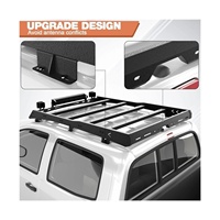 Porte-bagages avec éclairage LED, équipé de barres transversales 4x4, adapté aux toits de pick-up, compatible avec les modèles Hilux et Revo