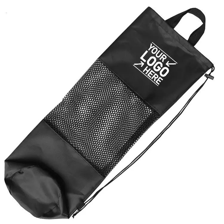 Customized Yoga Mat Mesh Bag Polyester Mesh Drawstring Backpack Yoga Roller Mesh Bag Sports Fitness Drawstring Bag