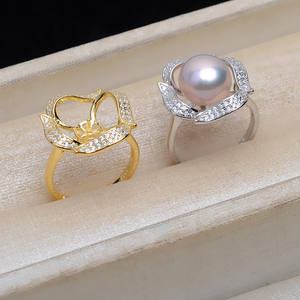 แหวนเงินแท้ S925 ปรับขนาดได้ พร้อมที่ใส่ไข่มุกขนาด 13-14 มม. รุ่น JG5126-อุปกรณ์และส่วนประกอบสำหรับทำเครื่องประดับ - Product Image 3