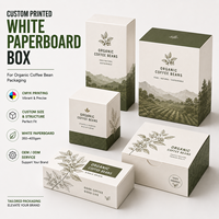 Boîte pliante en carton blanc SBS 18pt avec réduction pour achats en gros, pour l'emballage et la présentation de café de spécialité et de grains de café bio