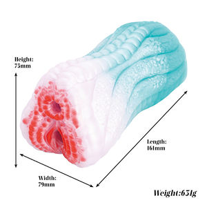 Copo manual do masturbator do silicone do OEM com 2 canais brinquedos do sexo - Product Image 6