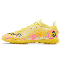 Chaussures de football unisexes à col chaussette en tricot, tige synthétique, crampons en caoutchouc TF, vente en gros, usine OEM