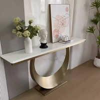 Table console d'entrée BTCT004 en marbre et métal, design artistique stable, pour la maison ou l'hôtel – Offre spéciale