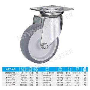 Hochwertige Thermoplastische Gummi TPE Lenkrolle 2 Zoll 2,5 Zoll 3 Zoll 4 Zoll Leichte TPR Schwenkrolle - Product Image 2