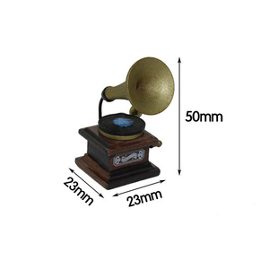 DollLand DollHouse Phụ Kiện Thu Nhỏ Retro Máy Hát Máy Hát Máy Ghi Âm Thủ Công Nhạc Cụ Thu Nhỏ - Product Image 5