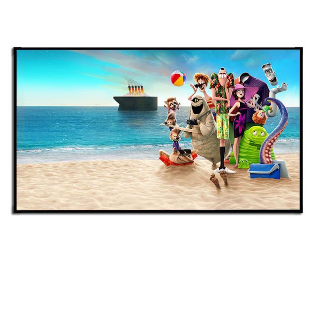 120inch CLR Black Diamond Fixed Frame Screen for Long Throw Projector ALR Projection Screen Slim Border Grey 16:9