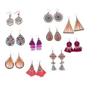 Bohemian Tassel <b>Drop</b> Earrings Alloy Antique <b>Bronze</b> Plated Women's Party Fashion Dangle Earrings - Product Image 5