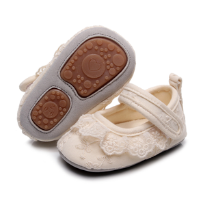 Chaussures de princesse brodées en dentelle avec nœud pour enfants, chaussures de fête pour bébés filles, vente en gros, nouveauté - Product Image 6