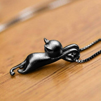 XL23437 nouveauté mignon Design chat laiton collier mode coréenne argent plaqué réglable pop-corn chaîne pendentif femmes collier