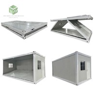 Contenedor Plegable Tipo Z de 20 pies - Oficina Modular de Envío Plano con Sala de Estar y Dormitorio, Diseño Moderno para Uso en Centros Comerciales