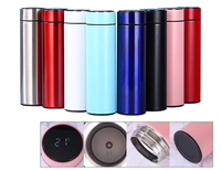 Bouteille isotherme intelligente de 500 ml en acier inoxydable avec affichage de la température LED