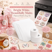 Papier couché jet d'encre pour fournisseur, autocollants résistants à l'eau avec adhésif puissant, papier autocollant pour étiquettes, papier d'étiquettes mat en rouleau personnalisé