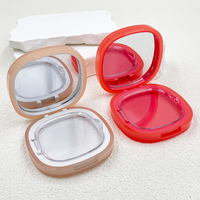 Nouvelle boîte à poudre carrée personnalisée avec miroir Blush Palette de fards à paupières compacte Matériau d'emballage de boîte en plastique vide pratique